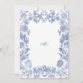 Elegant  rustiek Frans blauw bloemenbruiloft Save The Date (Achterkant)
