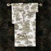 Elegant  rustiek goud beige paardentoilet bad handdoek