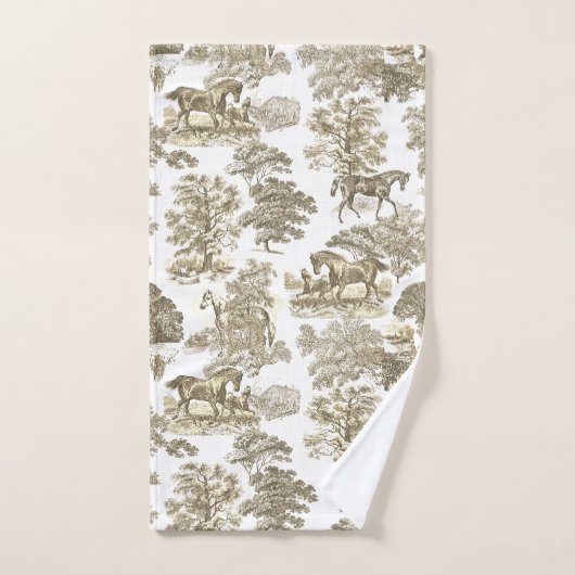 Elegant  rustiek goud beige paardentoilet bad handdoek (Handdoek)