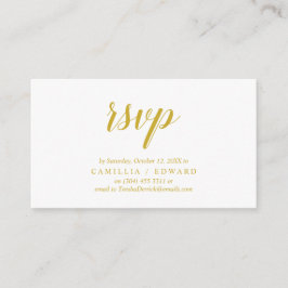Elegant rustiek, gouden script, RSVP reageren Informatiekaartje