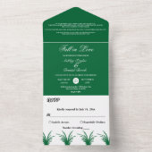 Elegant rustiek groen gras boho chique herfst brui all in one uitnodiging (Binnen)