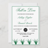 Elegant rustiek groen gras boho Lijst herfst bruil Kaart (Voorkant)