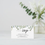 Elegant rustiek groen, RSVP-herinnering Informatiekaartje (Staand voorkant)