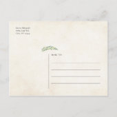 Elegant rustiek groen Save the Date Aankondigingskaart (Achterkant)