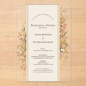 Elegant rustiek Herfst beige repetitiediner Acryl Uitnodigingen (Voorkant)