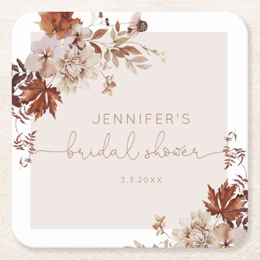 Elegant rustiek herfst vrijgezellenfeest kartonnen onderzetters (Voorkant)