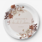 Elegant rustiek herfst vrijgezellenfeest papieren bordje (Voorkant)