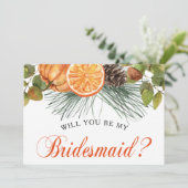 Elegant rustiek herfstbruidsmeisje voorstel kaart (Staand voorkant)