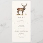 Elegant rustiek hert herfst jacht diner menu (Voorkant)