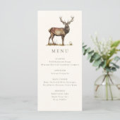 Elegant rustiek hert hertenbok herfst jacht diner menu (Staand voorkant)