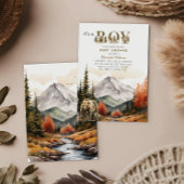 Elegant rustiek Het is een Boy Mountain Beer Baby  Kaart