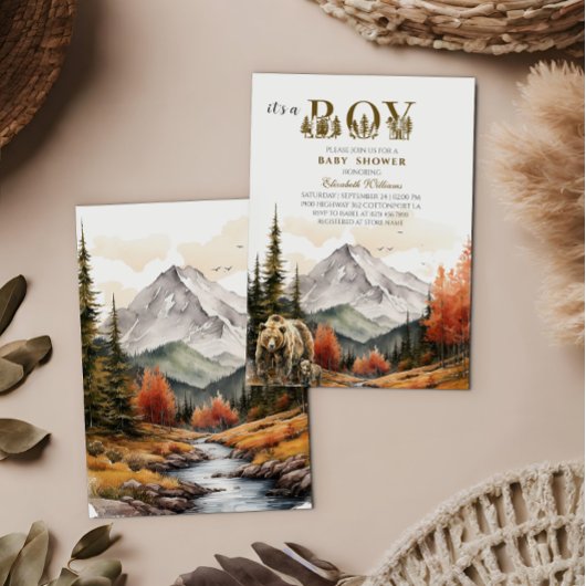 Elegant rustiek Het is een Boy Mountain Beer Baby Kaart