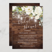 Elegant Rustiek Hout Champagne Floral Vrijgezellen Kaart (Voorkant / Achterkant)