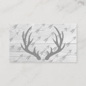 Elegant rustiek hout & grijs gewei boek aanvraag informatiekaartje (Achterkant)