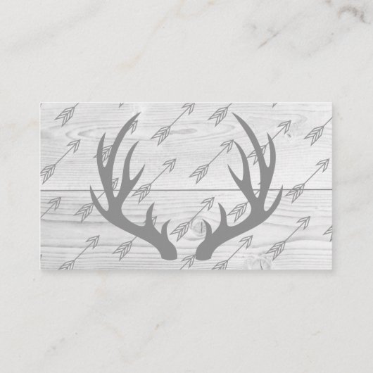 Elegant rustiek hout & grijs gewei boek aanvraag informatiekaartje (Achterkant)