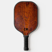 Elegant rustiek hout monogram pickleball paddle (Voorkant)