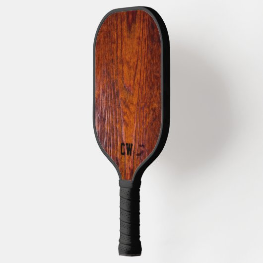 Elegant rustiek hout monogram pickleball paddle (Links)