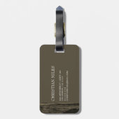 Elegant rustiek hout monogrammed naam gepersonalis bagagelabel (Achterkant verticaal)