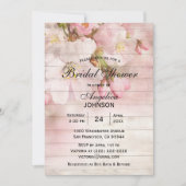 Elegant rustiek houten kersenbloesem Vrijgezellenf Kaart (Voorkant)