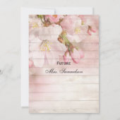 Elegant rustiek houten kersenbloesem Vrijgezellenf Kaart (Achterkant)