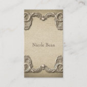 Elegant  rustiek jute kant Western stijlvol Visitekaartje (Voorkant)