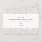 Elegant rustiek kant zal je mijn heer van eer zijn uitnodiging briefkaart (Achterkant)