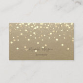 Elegant, Rustiek Kraft, Gouden Confetti Visitekaartje (Voorkant)