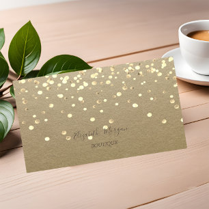Elegant, Rustiek Kraft, Gouden Confetti Visitekaartje
