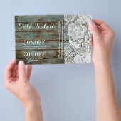 elegant rustiek landelijk wit kant blauwe schuur h flyer (Hand)