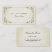 Elegant rustiek Lijst | Ivoor Visitekaartje (Voorkant / Achterkant)