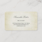 Elegant rustiek Lijst | Ivoor Visitekaartje (Achterkant)