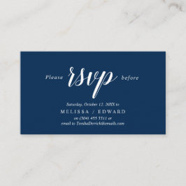 Elegant rustiek, marine blauw, RSVP reageren, antw Informatiekaartje