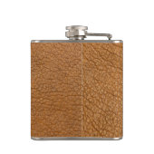 Elegant rustiek  modern leermonogram heupfles (Achterkant)