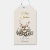 Elegant rustiek Noel kerst label | Moderne vakanti Cadeaulabel (Voorkant)