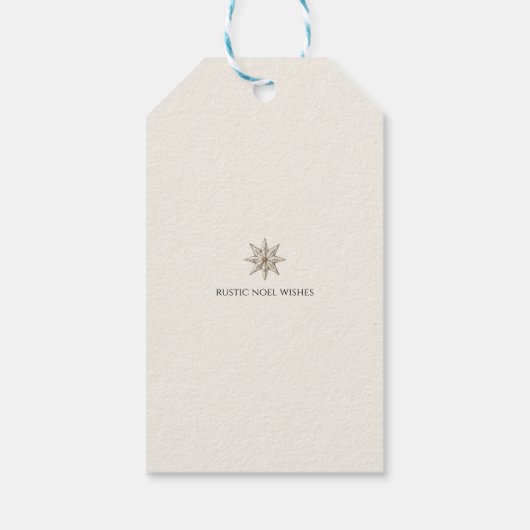Elegant rustiek Noel kerst label | Moderne vakanti Cadeaulabel (Achterkant)