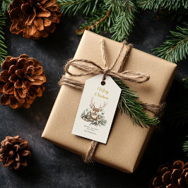 Elegant rustiek Noel kerst label | Moderne vakanti Cadeaulabel