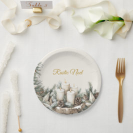 Elegant rustiek Noël kerstpapier Bord