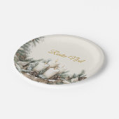 Elegant rustiek Noël kerstpapier Bord (Gekanteld)