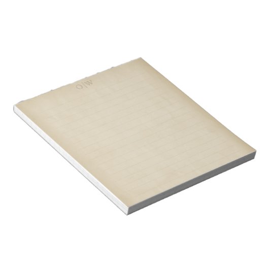  Elegant Rustiek Oud Papier Initiaal Lined Notitieblok (Schuin)