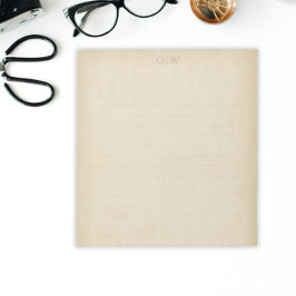  Elegant Rustiek Oud Papier Initiaal Lined Notitieblok