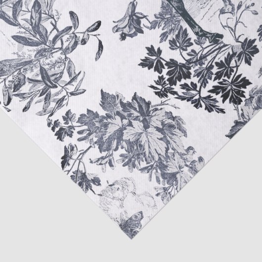 Elegant  rustiek Paard Blauw Bloementoilet Tissuepapier (Detail)