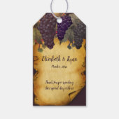 Elegant , rustiek papier, druivenstok cadeaulabel (Voorkant)