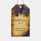 Elegant , rustiek papier, druivenstok cadeaulabel (Achterkant)