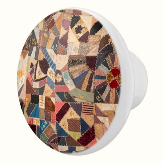 Elegant rustiek patchwork quiltpatroon keramische knop