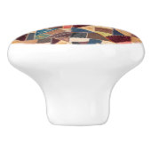 Elegant rustiek patchwork quiltpatroon keramische knop (Zijkant)