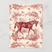 Elegant rustiek rood paard bloementoilet briefkaart (Voorkant)