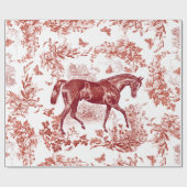 Elegant  rustiek rood paard bloementoilet cadeaupapier (Vlak)