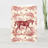 Elegant  rustiek rood paard bloementoilet kaart (Voorkant)