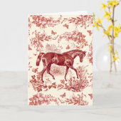 Elegant  rustiek rood paard bloementoilet kaart (Gele Bloem)
