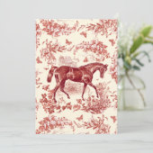 Elegant rustiek rood paard bloementoilet kaart (Staand voorkant)